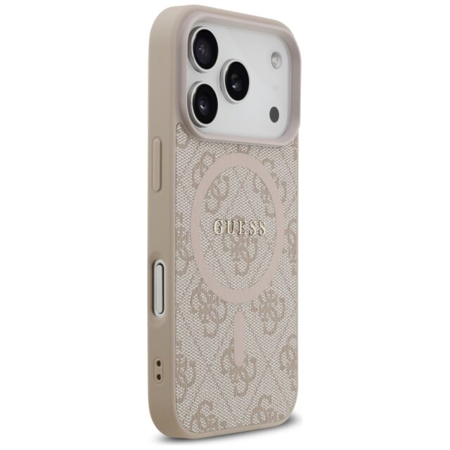 Case Guess 4G Ring Classic Logo MagSafe for iPhone 17 Pro pink - imagine 4
