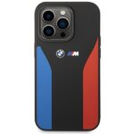 Case BMW BMHCP15L22SCSK iPhone 15 Pro 6.1" black Silicone Blue&Red Stripes M Collection - imagine 3