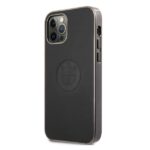 BMW BMHCP12MREELK case iPhone 12 / 12 Pro 6.1" black hardcase Leather Emboss - imagine 2