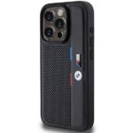 Case BMW BMHCP15X23PUPVK iPhone 15 Pro Max 6.7" black hardcase Perforated Tricolor Line - imagine 2