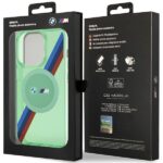 BMW BMHMP15LHDTN iPhone 15 Pro 6.1" green hardcase M Tricolor Stripes MagSafe - imagine 8