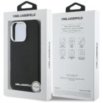 Case Karl Lagerfeld Saffiano Full Wrapped Elongated Metal Logo MagSafe for iPhone 16 Pro black - imagine 8