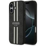 Case Guess 4G Printed Stripes MagSafe for iPhone 17 black