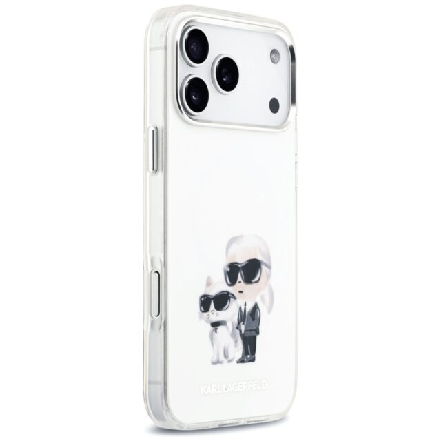 Karl Lagerfeld IML Aquarelle Karl & Choupette & Logo MagSafe Case for iPhone 17 Pro Max White - imagine 4