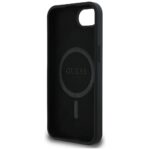 Case Guess Silicone Script Metal Logo MagSafe for iPhone 16e black - imagine 7