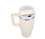 Black Forest | Thermo mug with straw | thermos with handle, 1200ml, beige - imagine 2