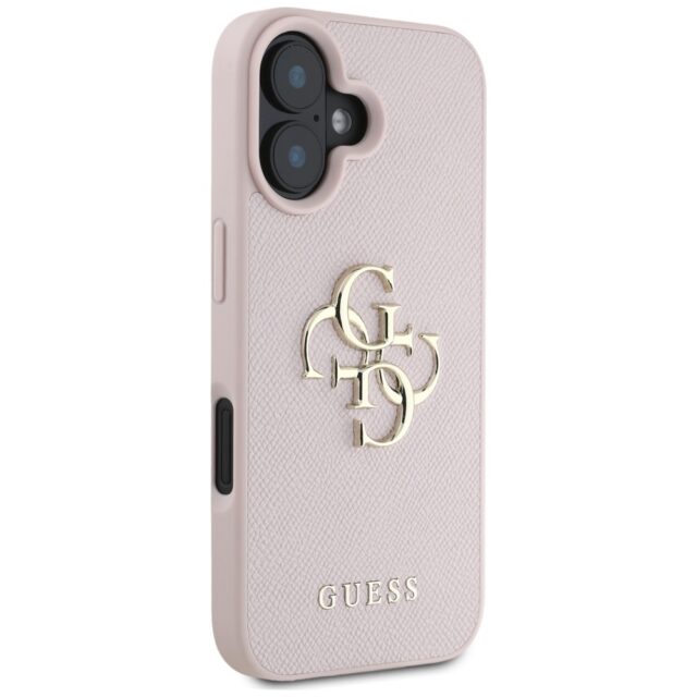 Case Guess Grained Big 4G Logo Small Classic Logo for iPhone 16 pink - imagine 4