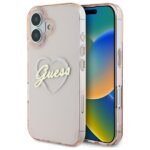 Guess GUHCP16SHCHGSPP iPhone 16 6.1" pink hardcase IML Heart