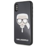 Karl Lagerfeld KLHCPXDLHBK iPhone X/Xs black Iconic Glitter Karl`s Head - imagine 2