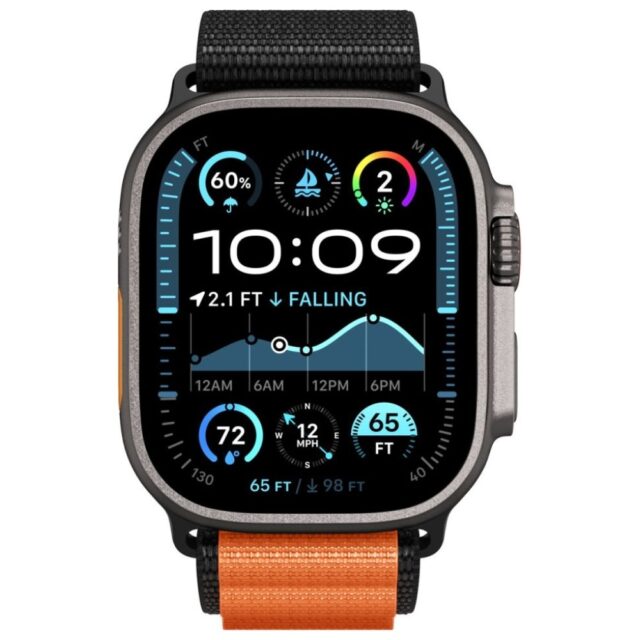Pasek Spigen WBF1 do Apple Watch          6/7/8/9/10/11/SE/SE 3/Ultra 1/Ultra 2 44/45/46/49mm czarno-pomarańczowy - imagine 3
