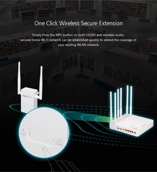 Totolink EX200 | WiFi Extender | 300Mb/s, 2,4GHz, 1x RJ45 100Mb/s, 2x 4dBi - imagine 10