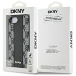 Case DKNY Leather Checkered Mono Pattern MagSafe for iPhone 16e black - imagine 8