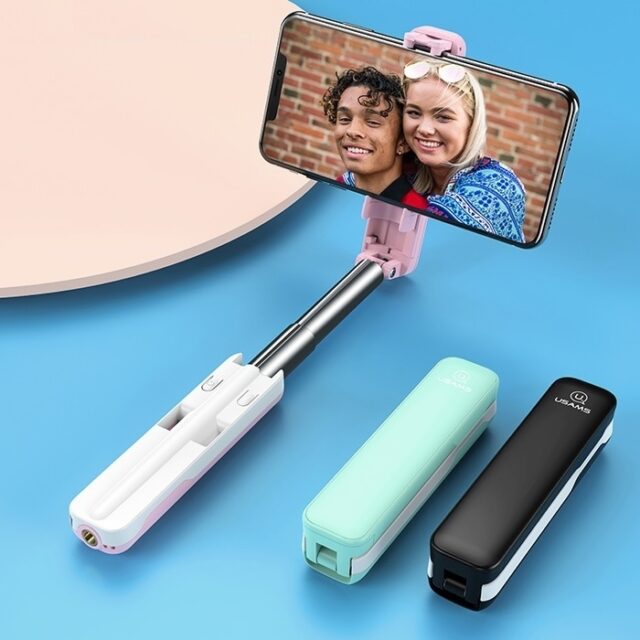 USAMS Selfie Stick M1 Mini Bluetooth black ZB5602 (US-ZB056) - imagine 3
