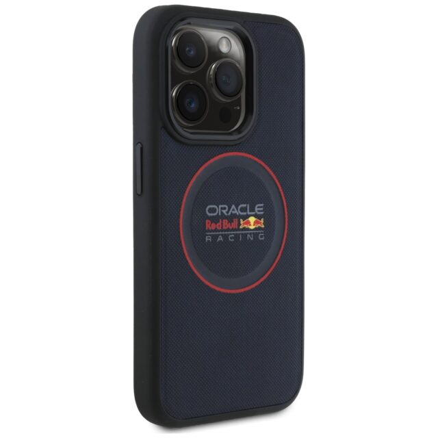 Red Bull RBHMP15X24PUILVR iPhone 15 Pro  Max 6.7" hardcase navy Leather Red Ring MagSafe - imagine 4