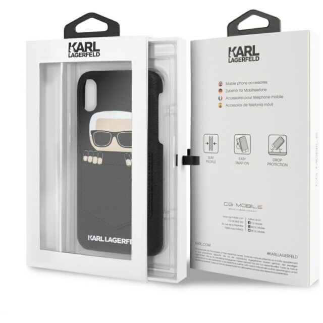 Karl Lagerfeld KLHCPXSKSF iPhone X/ Xs hardcase black Sneaky Karl - Saffiano - imagine 7