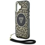 Case Guess HC IML Leopard Triangle Cord Strap for iPhone 16 MagSafe brown - imagine 5