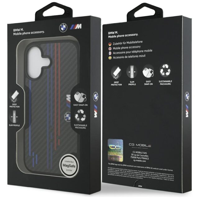 Case BMW M Kevlar Lines & Logo MagSafe for iPhone 17 black - imagine 7