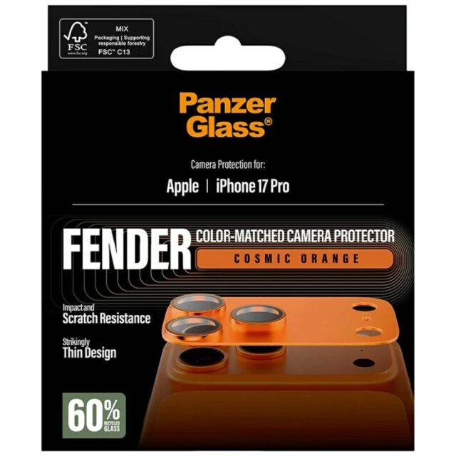 Tempered glass for lens PanzerGlass Fender Camera Protector for iPhone 17 Pro orange - imagine 5