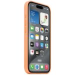 Etui Apple MT1W3ZM/A iPhone 15 Pro Max 6.7" MagSafe pomarańczowy/orange sorbet Silicone Case - imagine 3