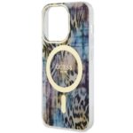 Guess GUHMP14LHLEOPWB iPhone 14 Pro 6.1" blue hardcase Leopard MagSafe - imagine 6