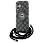 Karl Lagerfeld KLHMP16SHCKCKLCK iPhone 16 6.1" black hardcase IML Crossbody Monogram Karl & & Chou