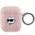 Karl Lagerfeld KLA2PGCHPP AirPods 1/2 cover pink Monogram Choupette Head