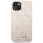 Guess GUHCP14SG4GFPI iPhone 14 / 15 / 13 6.1" pink hard case 4G Metal Gold Logo - imagine 3