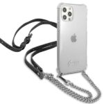 Guess GUHCP12MKC4GSSI iPhone 12/12 Pro 6,1" Transparent hardcase 4G Silver Chain - imagine 4