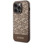 Guess GUHMP14XHGCFSEW iPhone 14 Pro Max 6.7"brown hard case GCube Stripes MagSafe - imagine 2