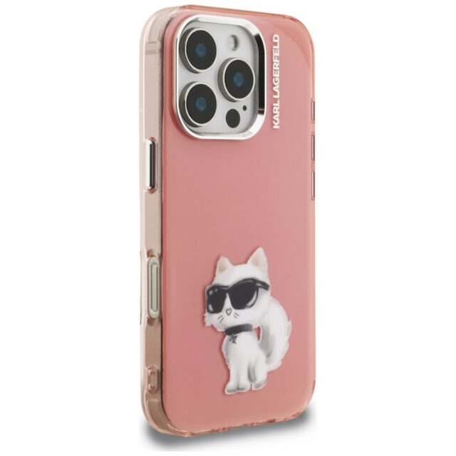 Case Karl Lagerfeld IML Aquarelle        Choupette & Logo for iPhone 16 Pro Max pink - imagine 4