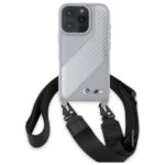BMW BMHCP16L23PSCCG iPhone 16 Pro 6.3" grey hardcase M Edition Carbon Stripe & Strap - imagine 2