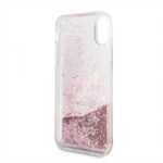 Karl Lagerfeld KLHCPXPABGNU iPhone X pink gold hard case Liquid Glitter - imagine 4