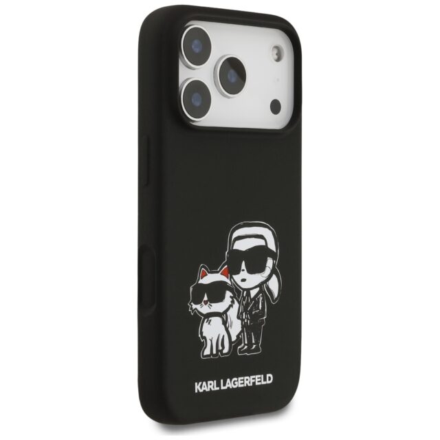 Case Karl Lagerfeld Silicone K&C Sketch  & Logo MagSafe for iPhone 17 Pro black - imagine 4