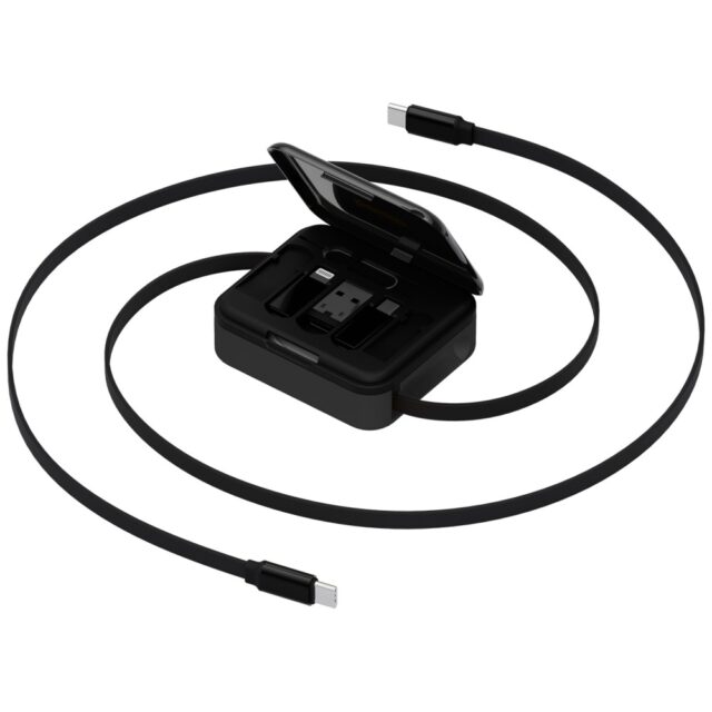 Cable Bazic GoCharge Loop 5in1 Lightning, USB-A, Micro USB 1m black - imagine 3