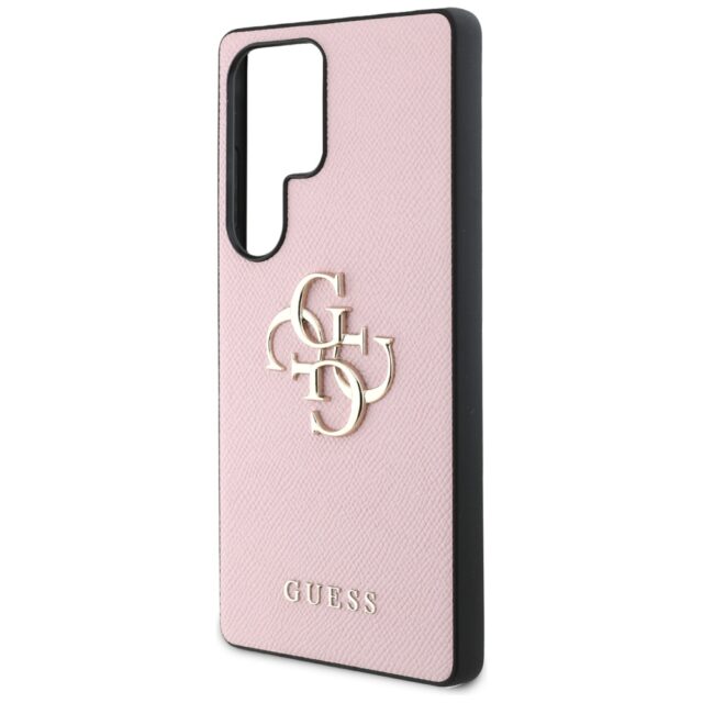 Case Guess Grained Big 4G Logo Small Classic Logo to Samsung Galaxy S25 Ultra pink - imagine 6