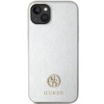 Guess GUHCP15SPS4DGPS iPhone 15 / 14 / 13 6.1" silver hardcase Strass Metal Logo - imagine 3