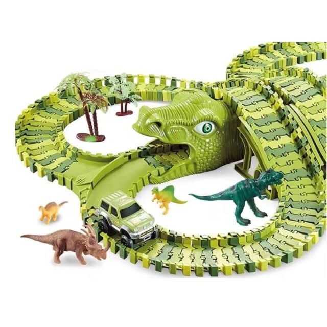 Large Racing Track, Dino Park Extralink Toys, Car, Dinosaur, Dinosaur Park, XXL, 240 Pieces - imagine 3