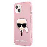 Karl Lagerfeld KLHCP13SKHTUGLP iPhone 13 mini 5,4" pink hardcase Glitter Karl`s Head - imagine 2