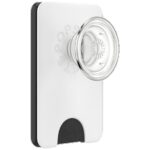 Uchwyt i podstawka do telefonu            z portfelem Popsockets PopWallet+ PopGrip PW+ MS G2 MagSafe biało-przezroczysty 806926