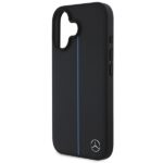 Mercedes MEHMP16S23RURBK iPhone 16 6.1" black hardcase MB Blue Line Leather MagSafe - imagine 6