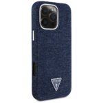 Case Guess Denim Triangle Logo MagSafe for iPhone 16 Pro Max blue - imagine 4