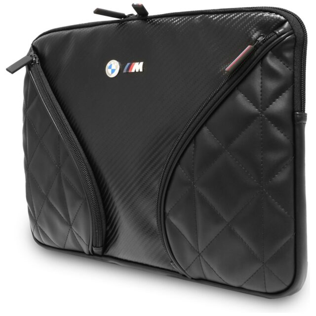 Bag BMW Carbon Pockets & Metal Logo Sleeve 14" black - imagine 2