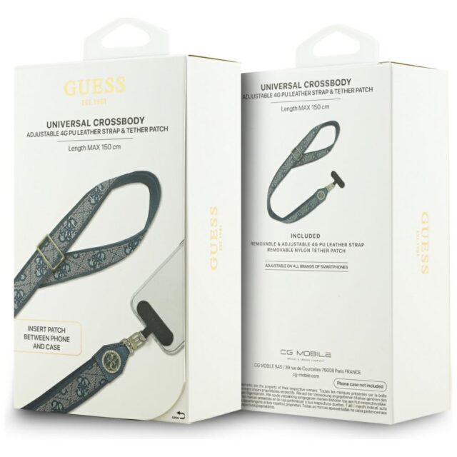 Universal lanyard Guess CBDY 4G Tether Patch Strass Metal Logo blue - imagine 5