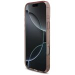 Guess IML Flowers Pearl Strap MagSafe Case for iPhone 17 Pro Max Pink - imagine 5