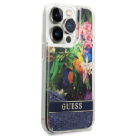 Guess GUHCP14XLFLSB iPhone 14 Pro Max 6,7" blue hardcase Flower Liquid Glitter - imagine 4
