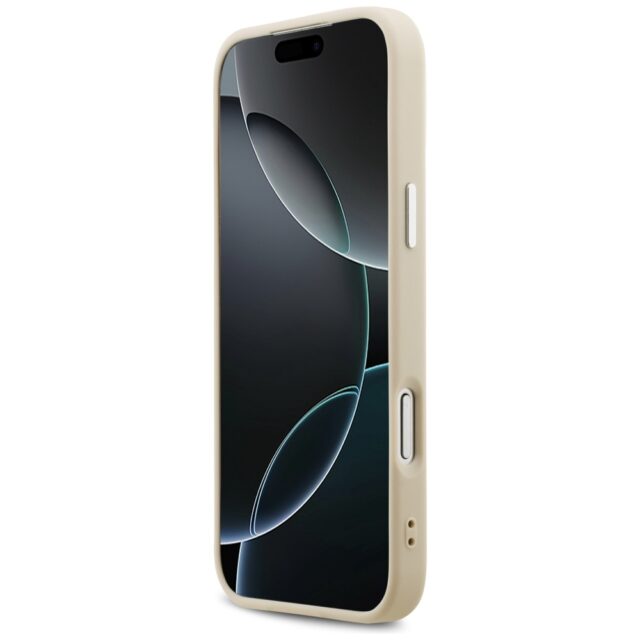 Guess Peony Hot Stamp Script MagSafe Case for iPhone 17 Pro Max Beige - imagine 5