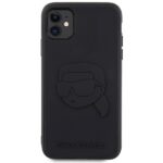Karl Lagerfeld KLHCN613DRKNK iPhone 11/ Xr 6.1" black hardcase Rubber Karl Head 3D - imagine 3