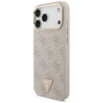 Guess 4G Triangle Logo & Big Strap Metal Buttons MagSafe Case for iPhone 17 Pro Max Pink - imagine 2