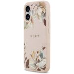 Guess Grained Flowers Classic Logo MagSafe Case for iPhone 17 Pink - imagine 2
