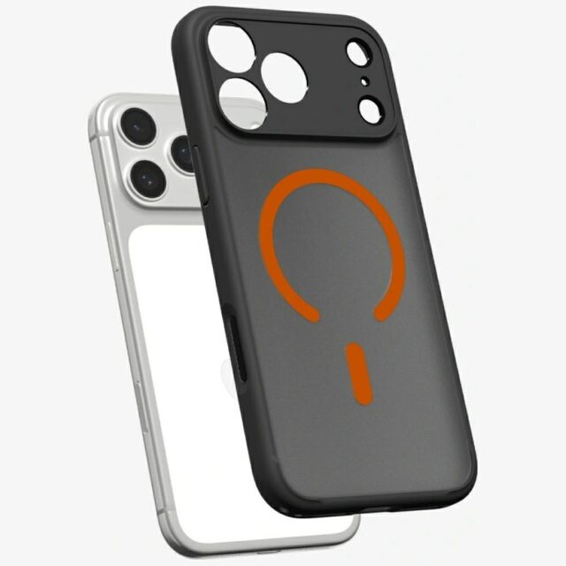 Etui Spigen Ultra Hybrid Mag MagSafe do   iPhone 17 Pro czarno-pomarańczowy - imagine 5